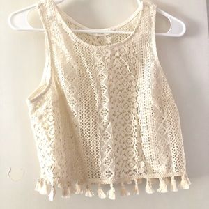 Cream crop top